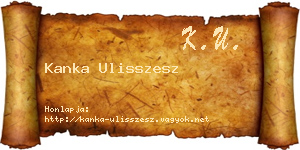 Kanka Ulisszesz névjegykártya